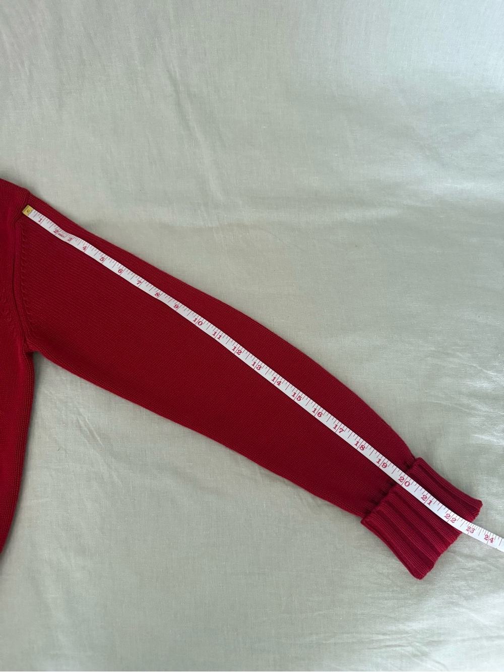 Crimson Red Turtleneck Sweater Cable Detail Fall Winter Holidays - Picture 6 of 9